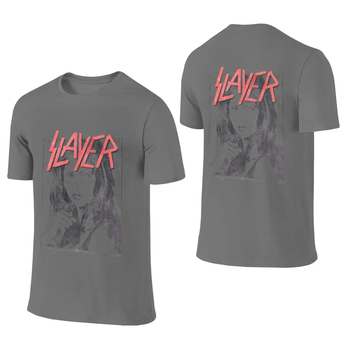 Slayer Buffy Dropped Shoulder Reversible T-shirtArtistic Style Lazy Feeling Short Sleeve