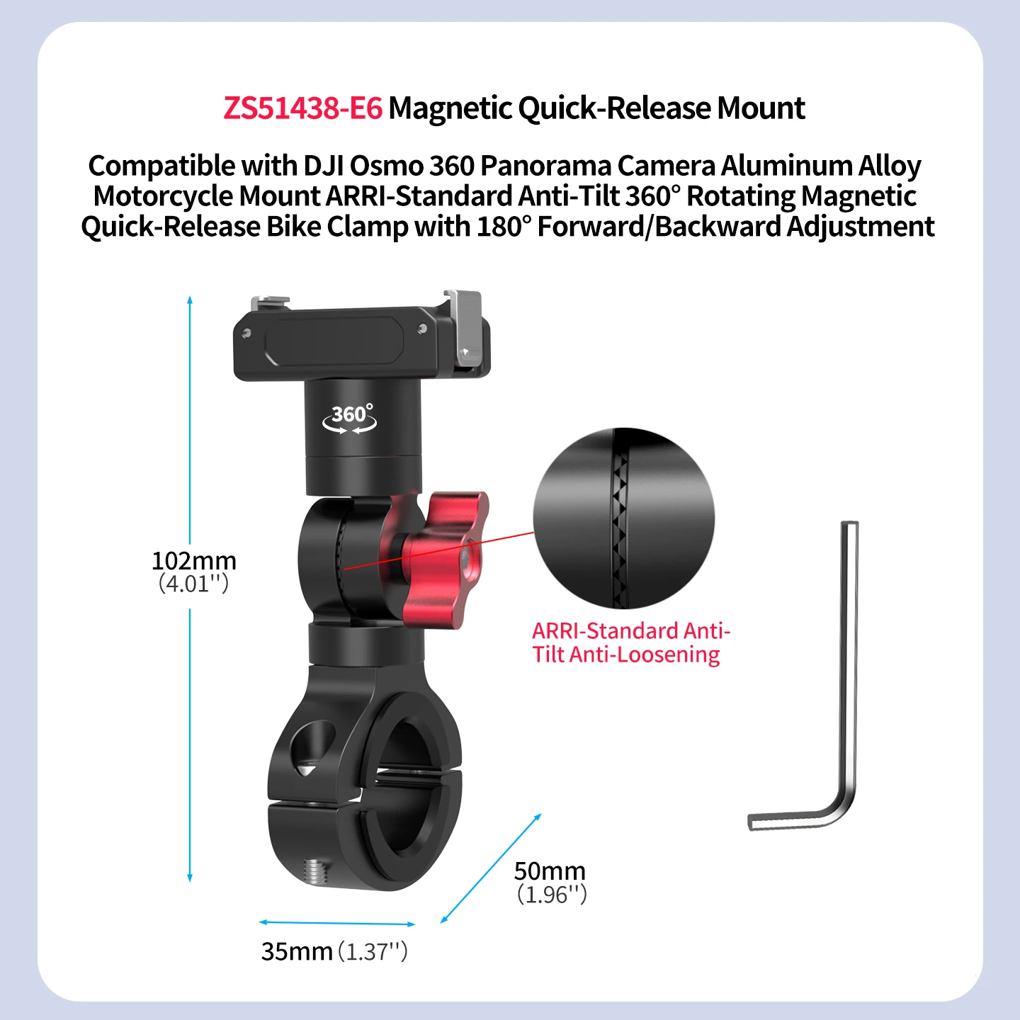 Motorrad Kamera Halterung Aluminium Fahrrad Lenker Klemme Magnetische Für DJI Osmo 360 Action 5 Pro 4 3 2 GoPro Insta360 Halterung – Detail 13