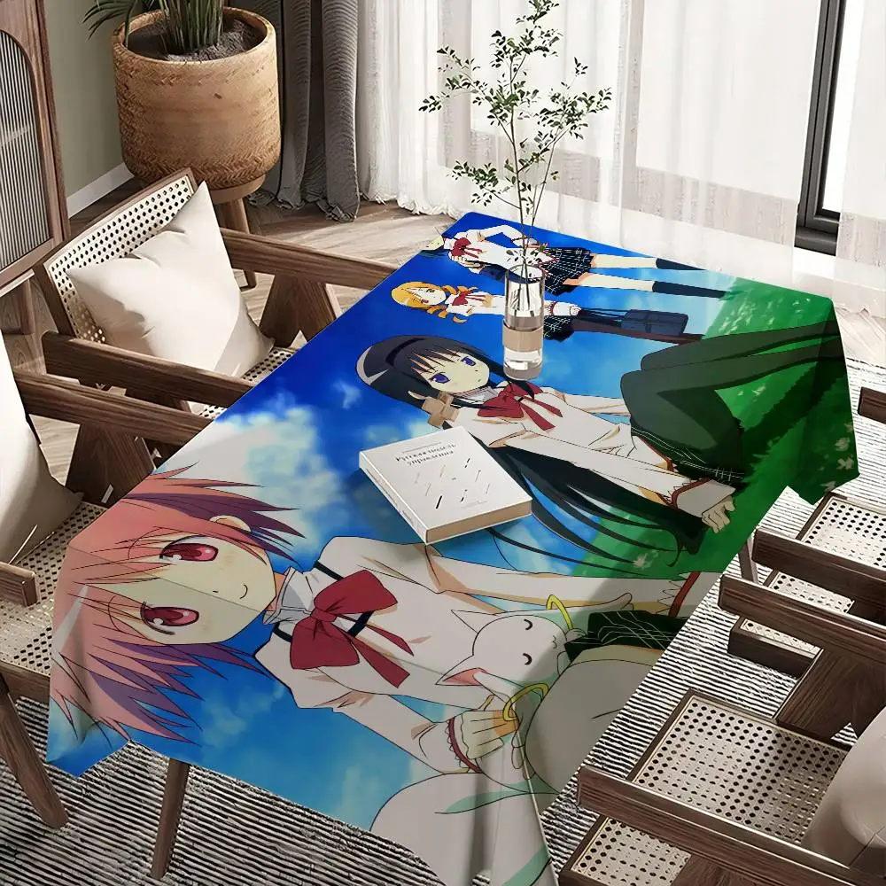 Anime Puella Magi Madoka Magica Rectangle Tablecloths Printed Table Cloth for Farmhouse Holiday Wedding Party Dining Table Decor