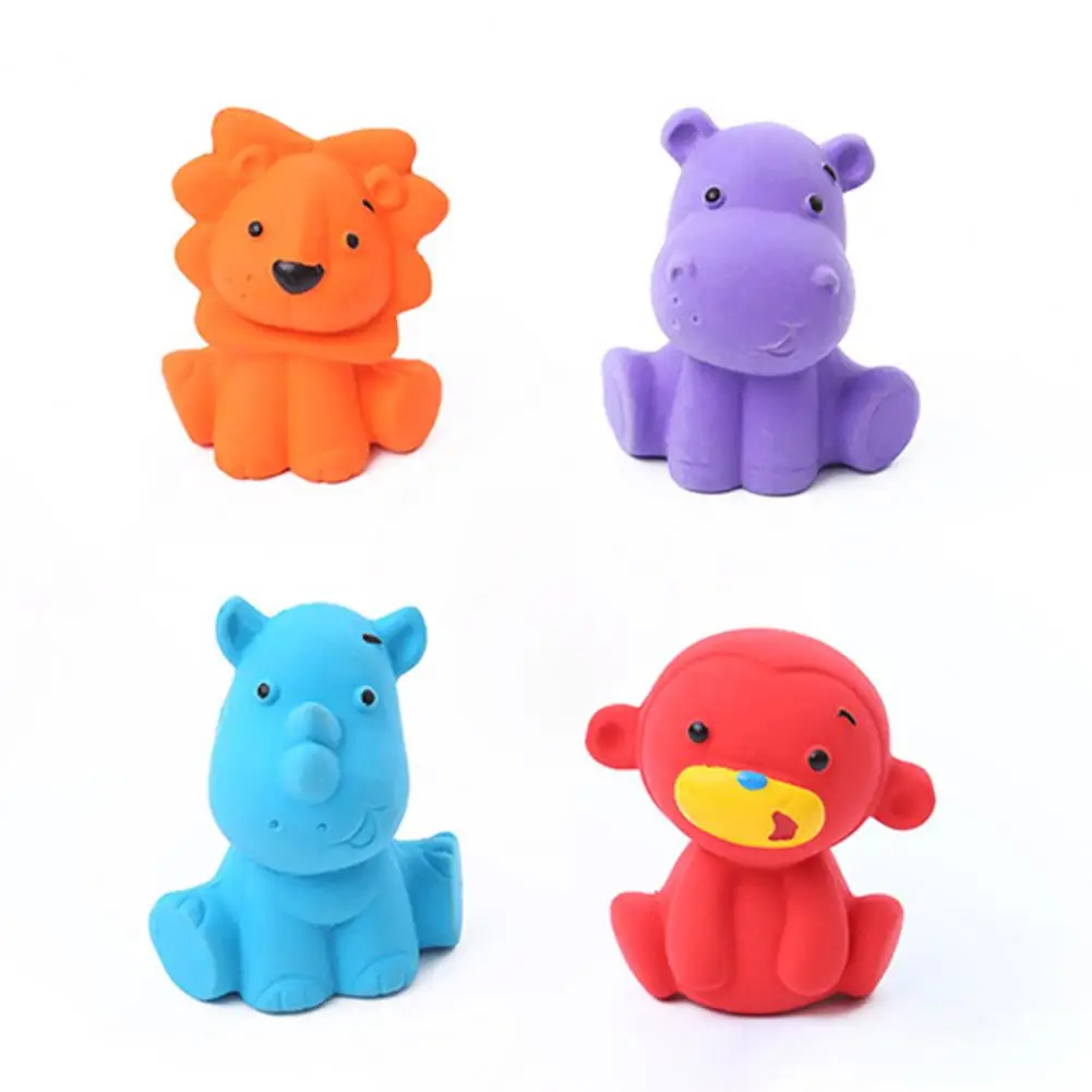 

Dog Chew Toy Bite-Resistant Soft Teeth Cleaning Built-in Sounder Cartoon Animal ShapeDog Grinding Toy Puppy Squeaky Toy