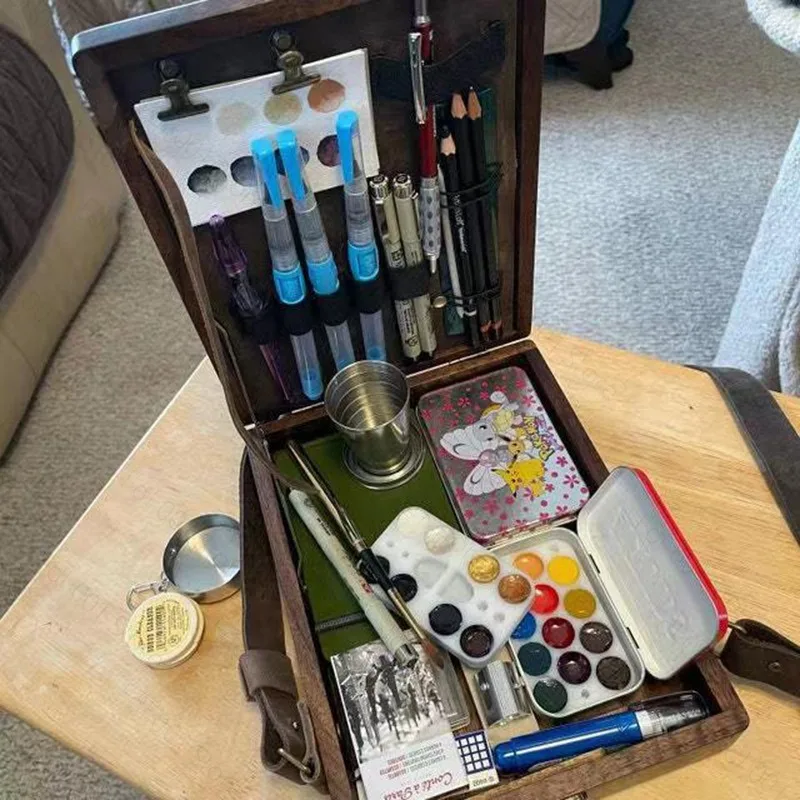 Writer Messenger Wooden Box Briefcase Writing Storage Box Ideas