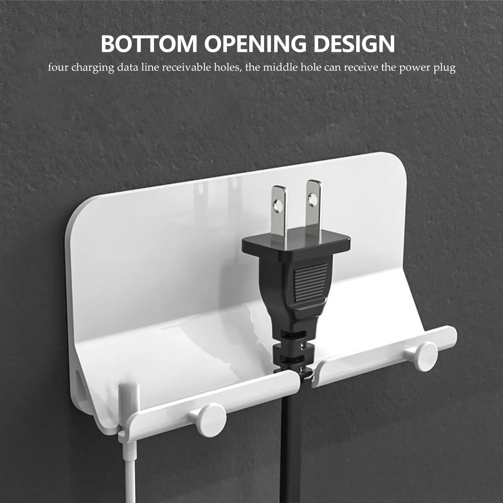 3Pcs Heavy Duty ABS Phone Charging Holder Wall Mount Tablet Stand Adhesive Mobile Phone Storage Rack Easy Install No Damage to