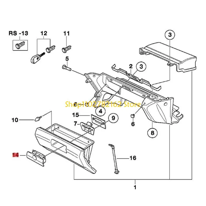 547B Car Glove Box Lid Handle Open/Lock Puller for 3/5/7Series E23 E30 51161946513