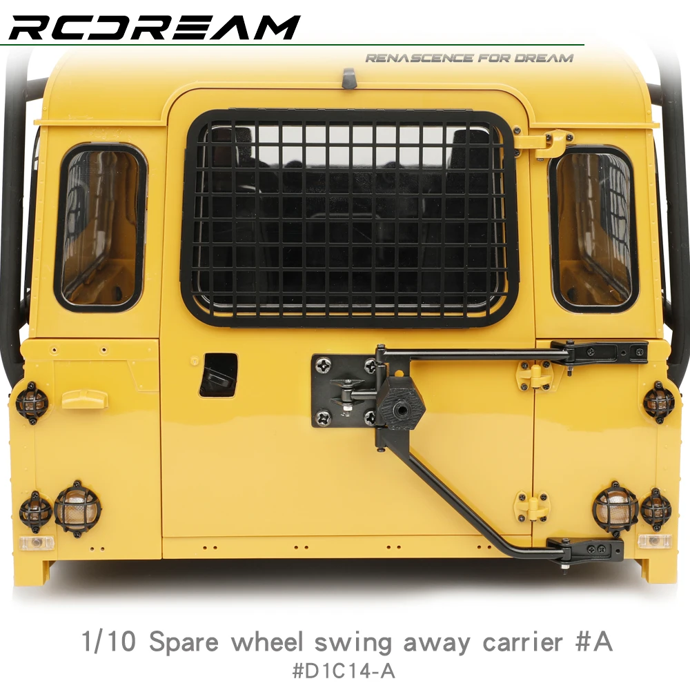 RCDream 1/10 Spare Wheel Swing Away Carrier #A / Spare Wheel Tire for 1/10 1/8 RD110 RD90 RC4WD D90 RC Crawler Upgrade  #D1C14-A