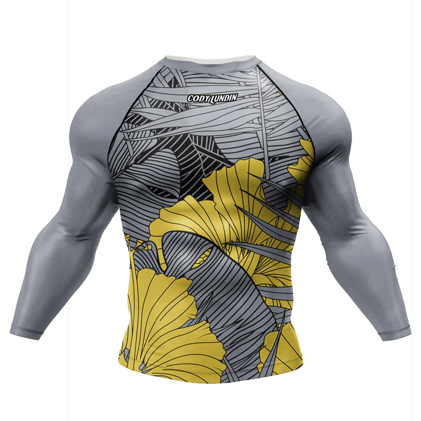 Cody Lundin Tattoo Herren Gym Kompressions-T-Shirt, maskulines Sublimations-Langarm-Rashguard, BJJ Jiu Jitsu Box-Trikot – Detail 8