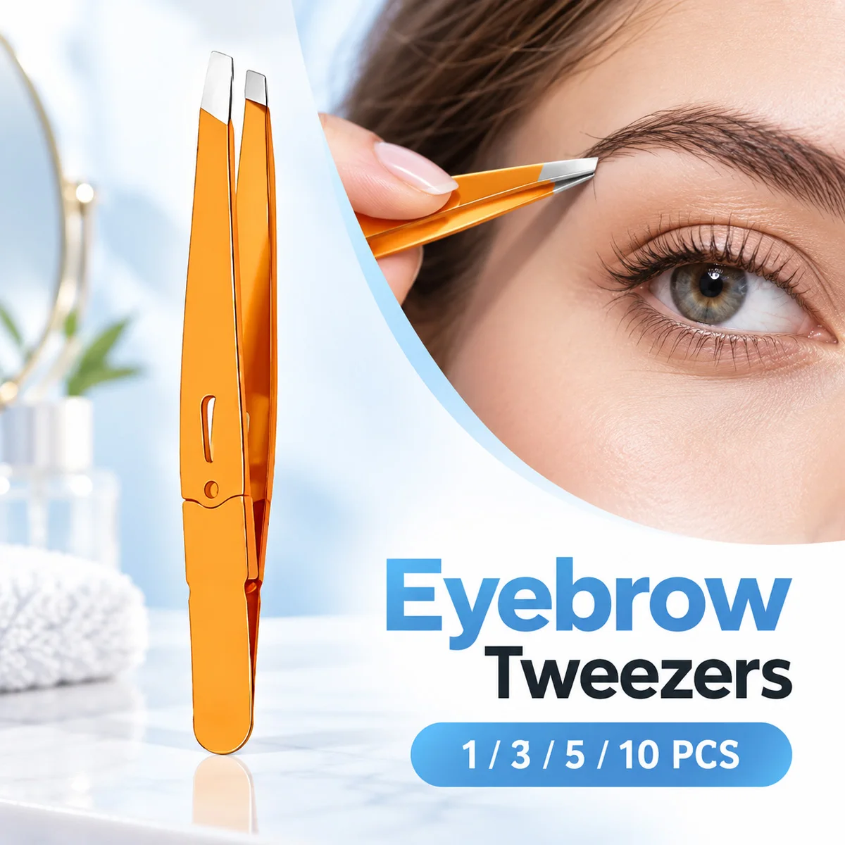 1/3/5/10PCS Eyebrow Tweezers Oblique Tip Precision Tweezers For Eyebrow Shaping False Eyelash Hair Removal Makeup Beauty Tool