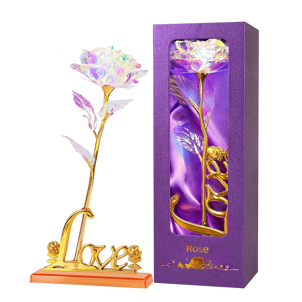 

Искусственная роза Galaxy 24K с подставкой в форме сердца для подарка на День матери, годовщину свадьбы, день рождения, Рождество, День святого Валентина