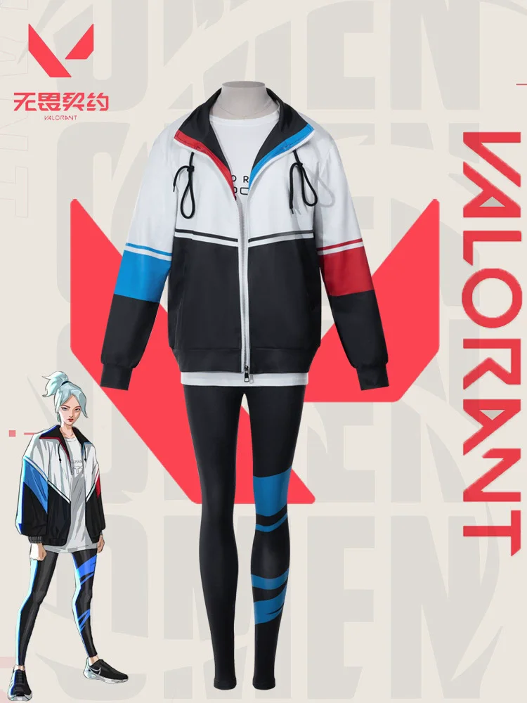 3PCS Jett Cosplay Costume White T-shirt Jacket Coat Athletic Cosplay Suits Anime Outfit for Adults Halloween Party Costumes