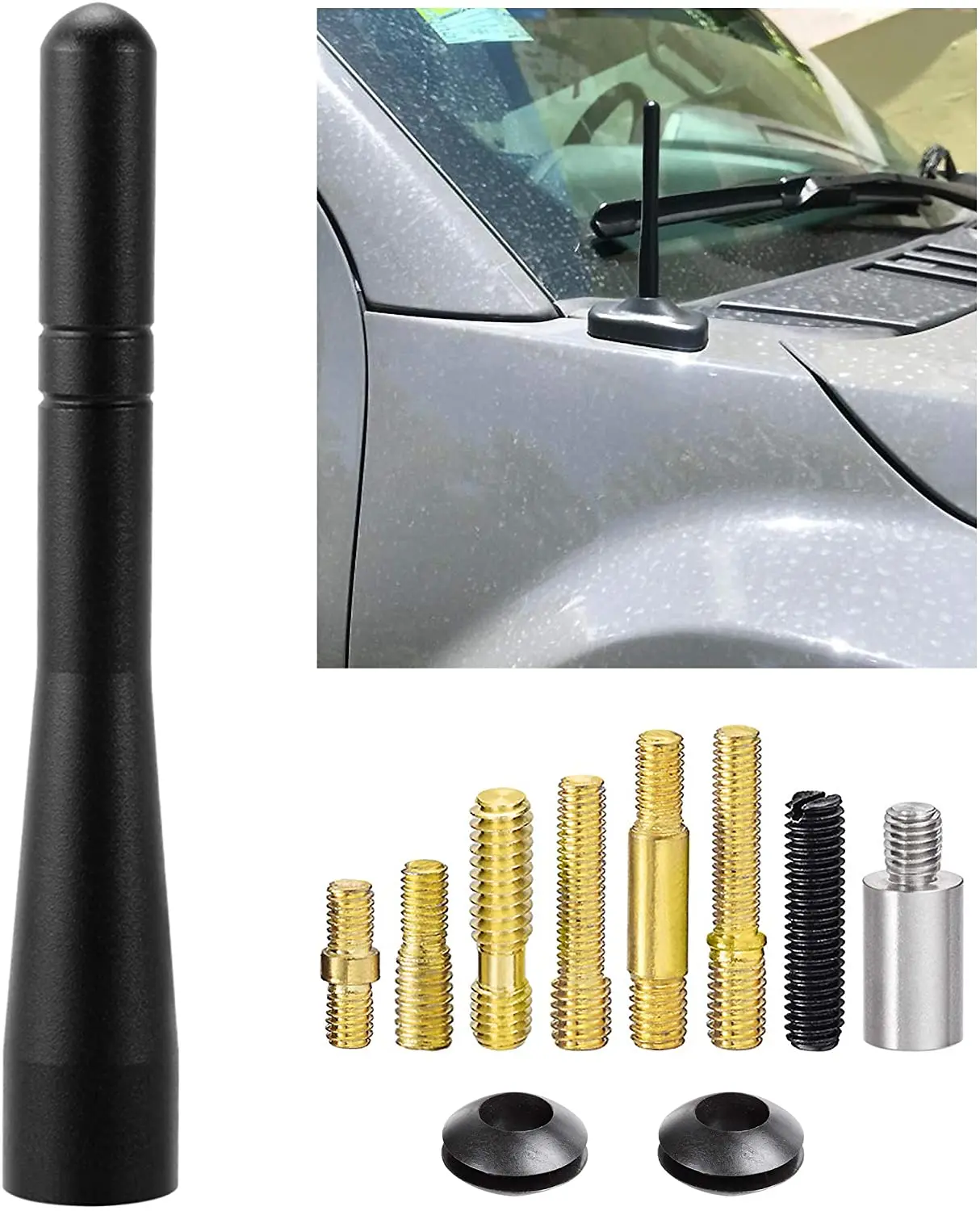 

Bingfu Vehicle Car Truck Short Mast Antenna For Ford F150 Raptor F250 F350 F450 Super Duty Ranger Explorer Dodge RAM 1500 2500