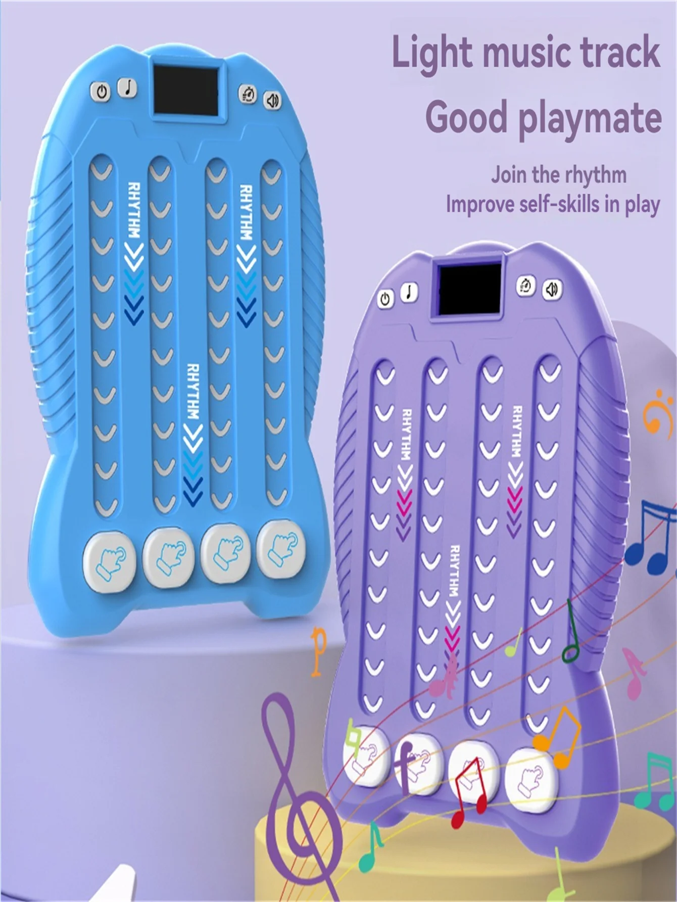 Children's Rhythm Speed Push Game Console, Lighting Music Puzzle Game, Multiple Challenge Modes, Stress Relief, Palm GameConsole