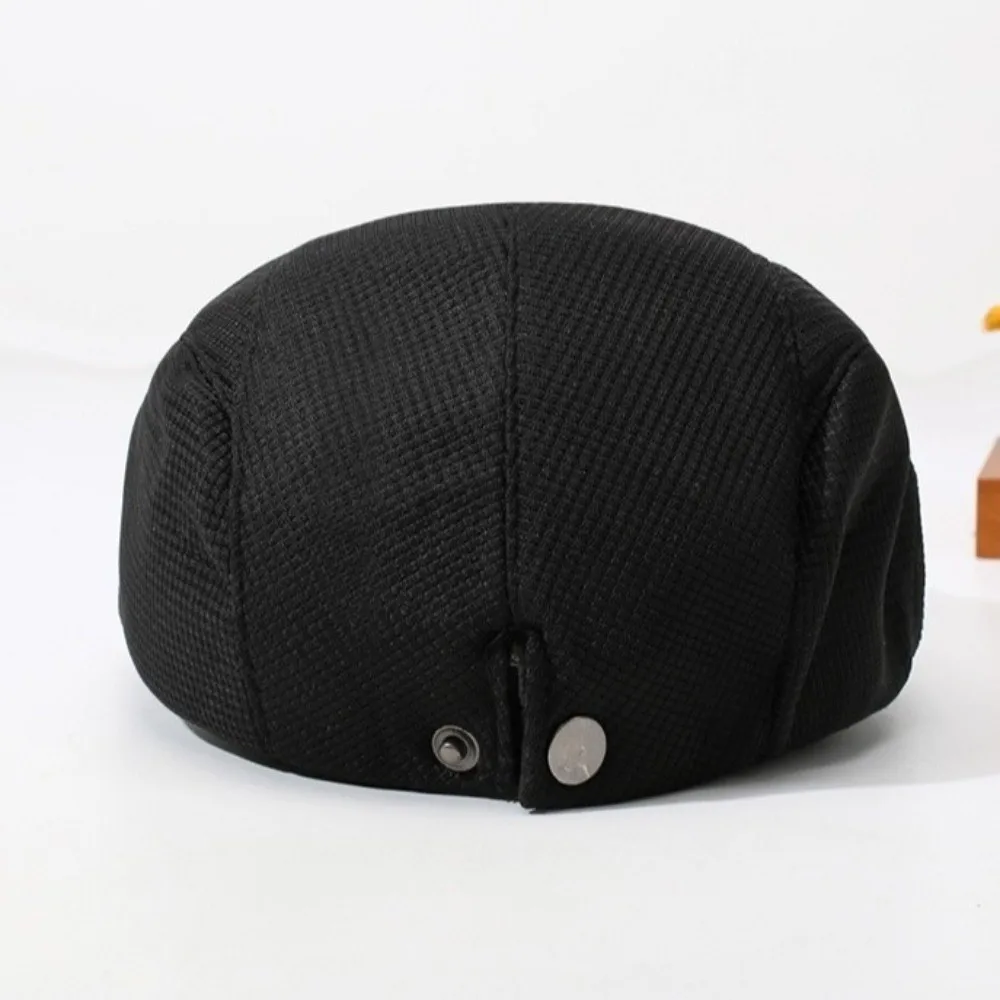 Vintage Unisex Design Flat Cap Winter Warm Korean Fashion Beret Hat British Style Knit Texture Knit Cap For Men