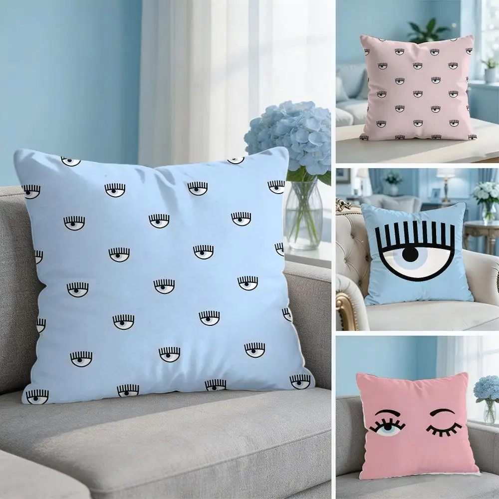 Fashion C-CHIARAs-f-FERRAGNIs Cushion Cover Soft Short Plush Throw Pillow Cover Hidden Zipper Cutecore Sofa Bedroom Home Decor