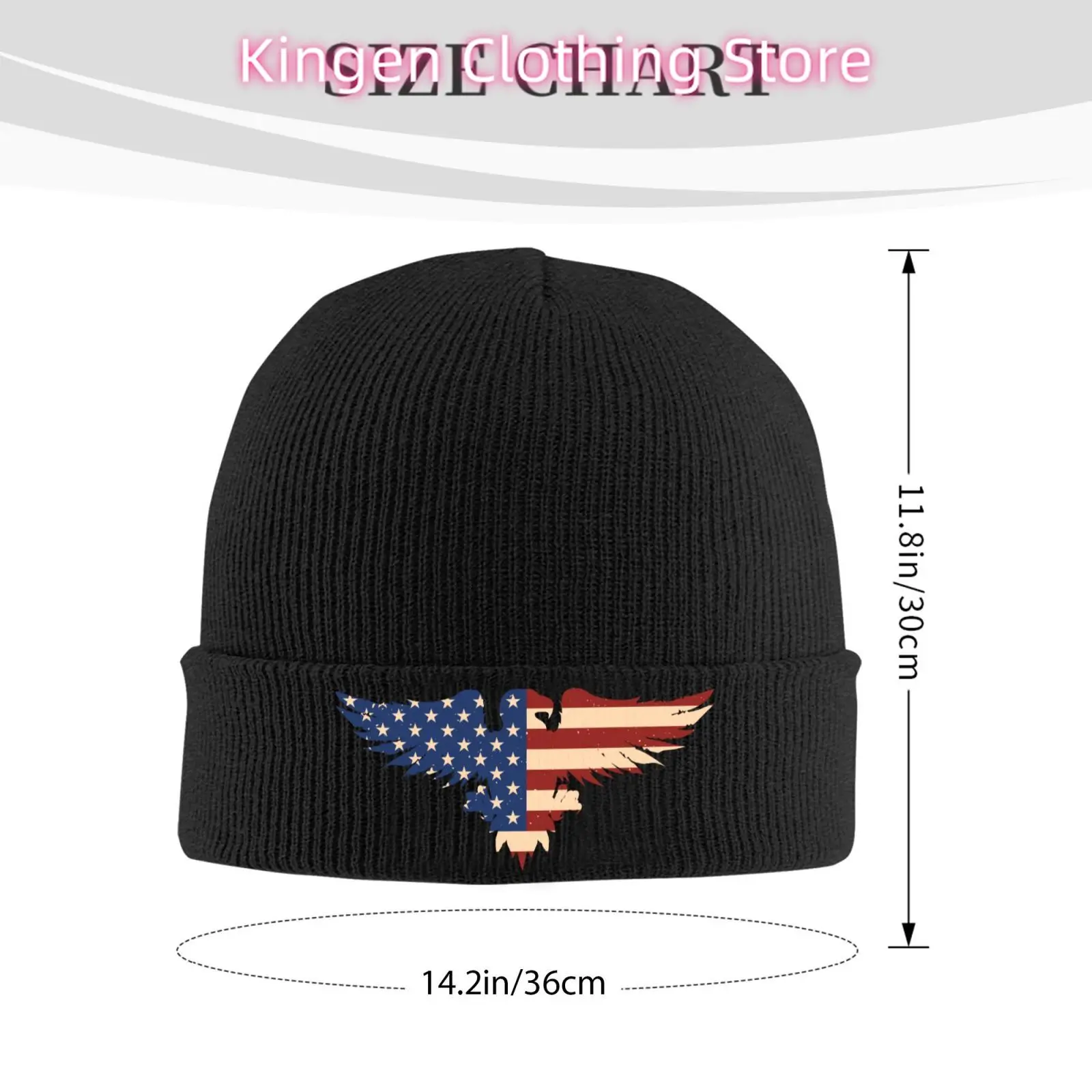 American Eagle Print Beanie Vintage Graphic Knit Hat Retro Streetwear Soft Warm for Men Women Elastic Cap Skullie Beanies Winter