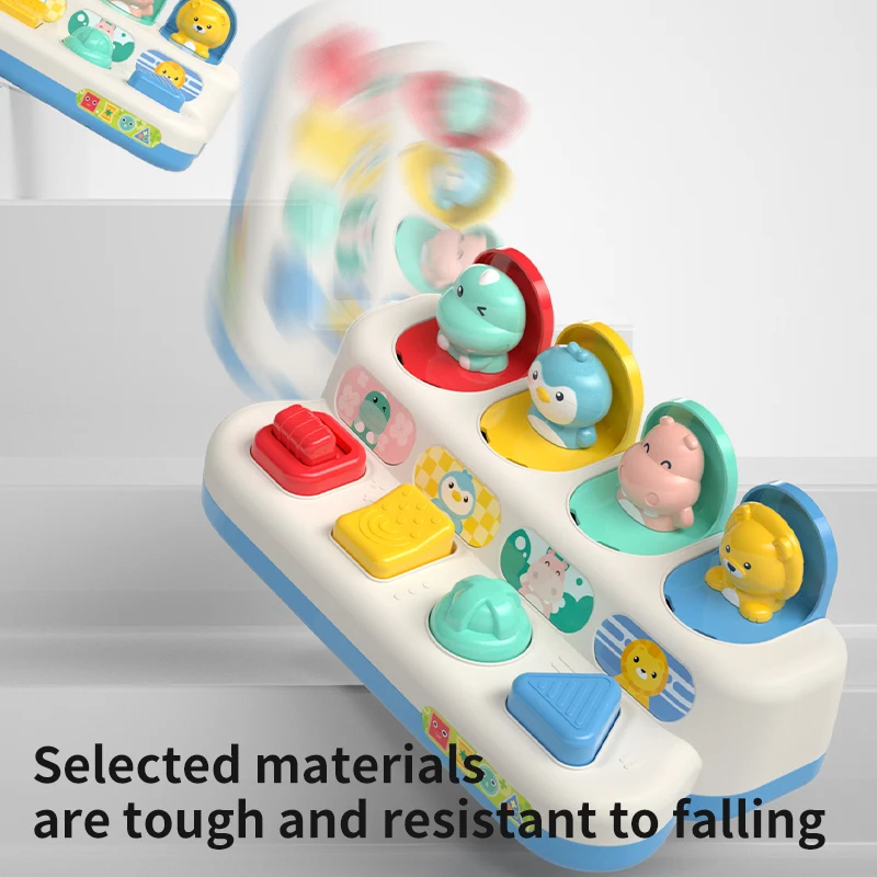 Animal Pop-Up Switch Box Puzzle Baby Finger Exercise Fine Motor Skills Push Press Color Shape Cognition Kids Early Education Toy