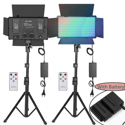 Luz LED para fotografía U800 RGB, luz LED para estudio fotográfico, cámara, teléfono, vídeo, lámpara de Panel RGB, luz LED Vdieo para YOUTUBE Tiktok LIVE