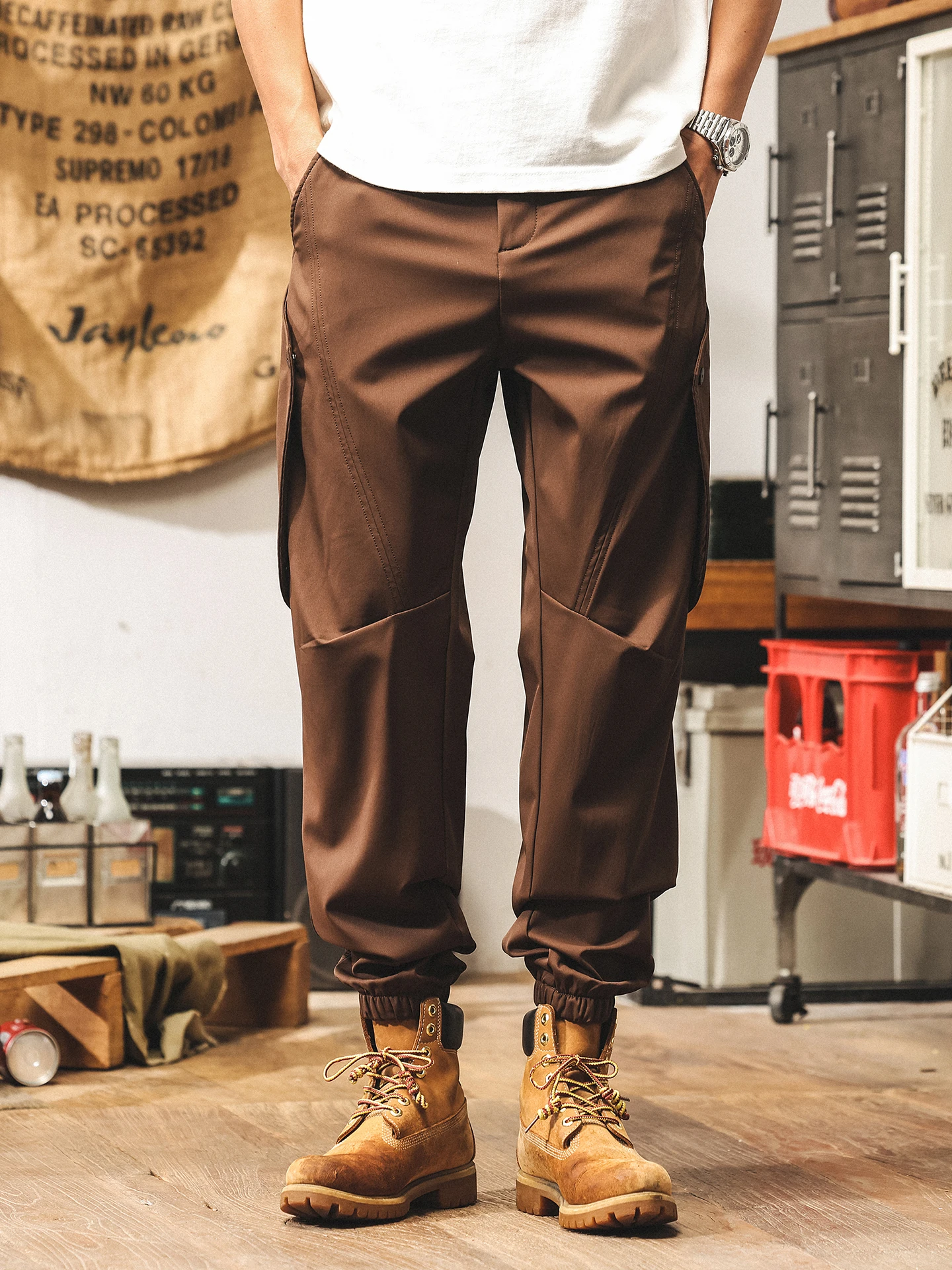 

American Sle Outdoor Workwear Pants Men's Loose Fit Big Size Cuffed Long Straight Casual Trousers Trendy Brand Youth Faion