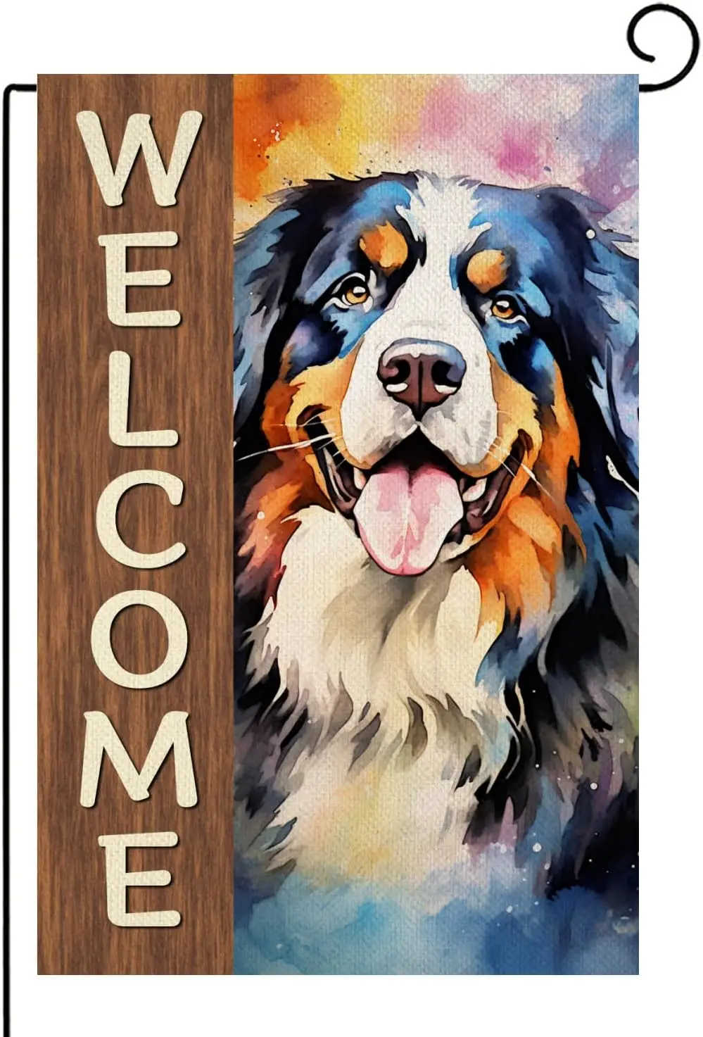 Bernese Mountain Welcome Garden Flag Dogs Paw Prints Spring Yard Flag Pet Lovers Gift 12x18 Inch Double Sided Pets Welcome P SSL