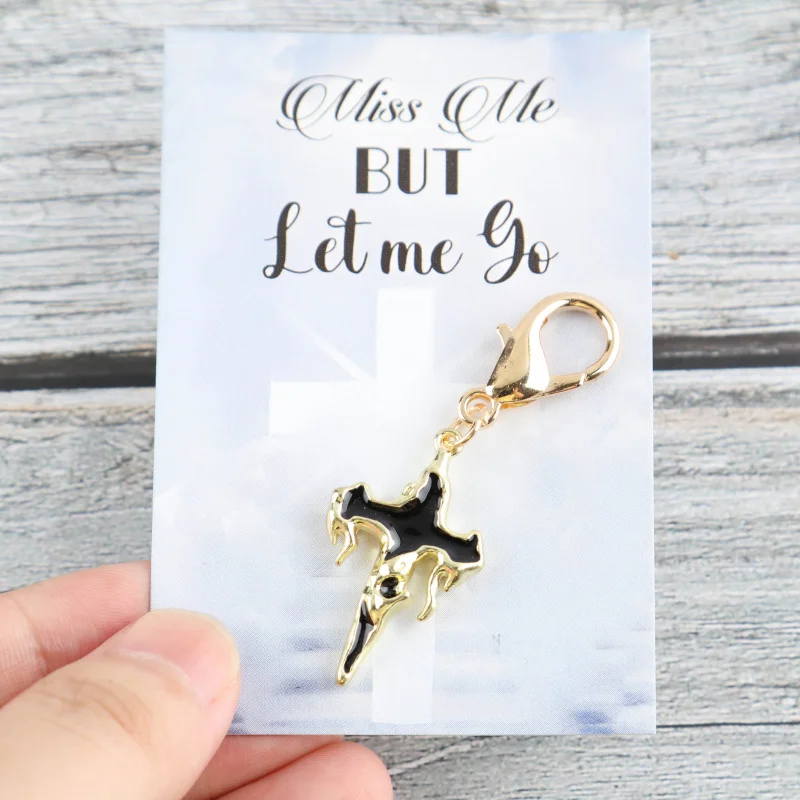 4Set Keychain with an interesting cross design Pendant Set With card decoration A suitable thank-you gift for a friend Faith gif