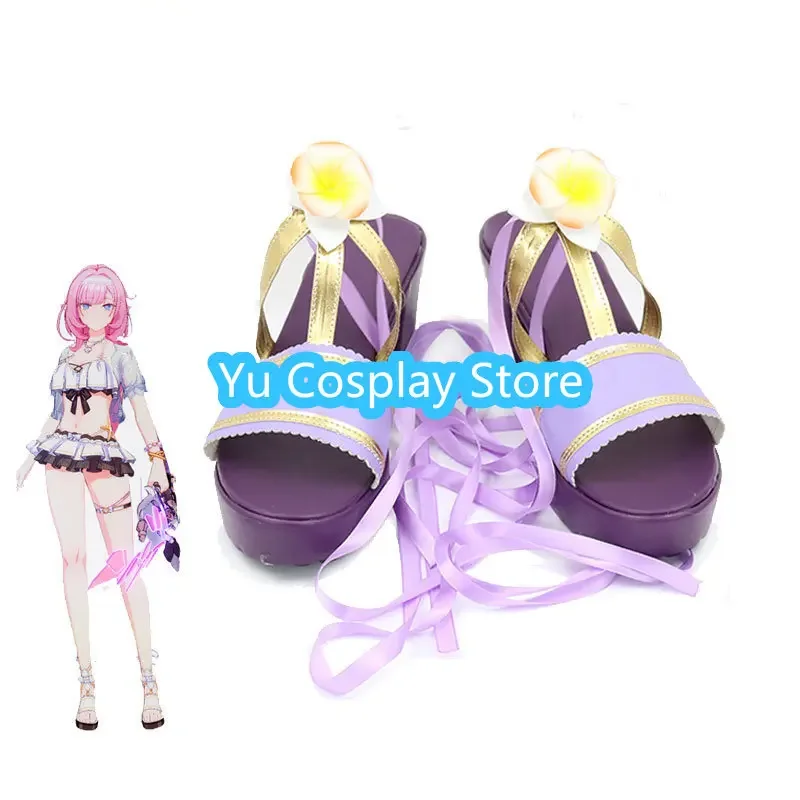 

Yu-Cosplay Game Honkai Impact 3 Elysia, обувь для косплея, женские розовые тапочки, летние сандалии, карнавальные ботинки на Хэллоуин, реквизит для косплея