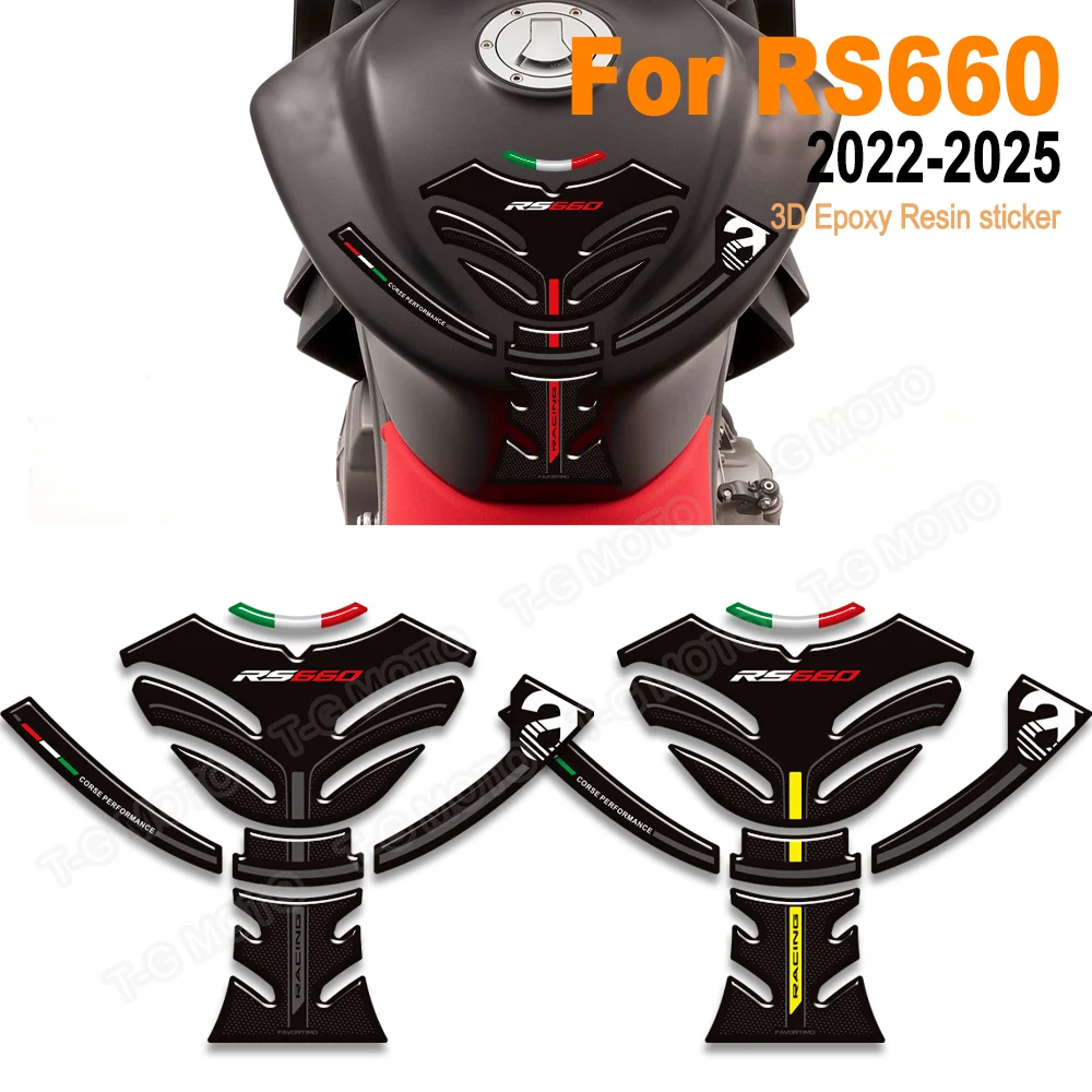 

For RS660 RS 660 Motorcycle Fuel Tank Pad Fish Bone Protector Decals Stickers 2022 2023 2024 2025 2026