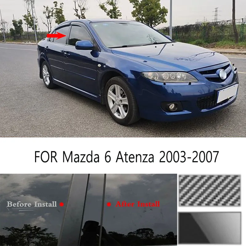 

ForMazda 6 Atenza 2003-2007 Glossy Black Window Door Column B C Pillar Post Cover Trim Auto Sticker Styling