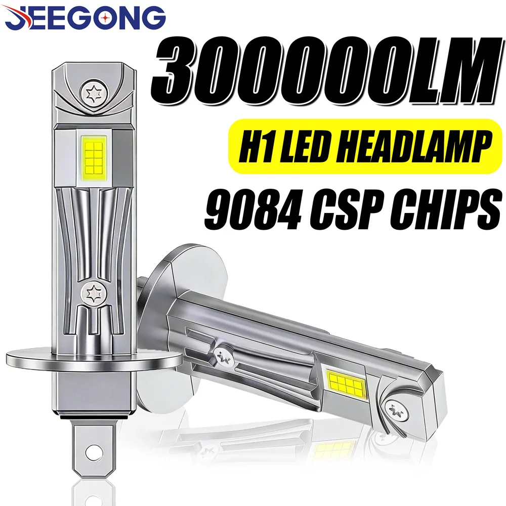 Faro LED H1 Súper Brillante de 300000LM, CANBUS Sin Ventilador, Bombilla LED Blanca de 6000K, Diseño Halógeno 1:1, Enchufar y Usar, Faro Antiniebla