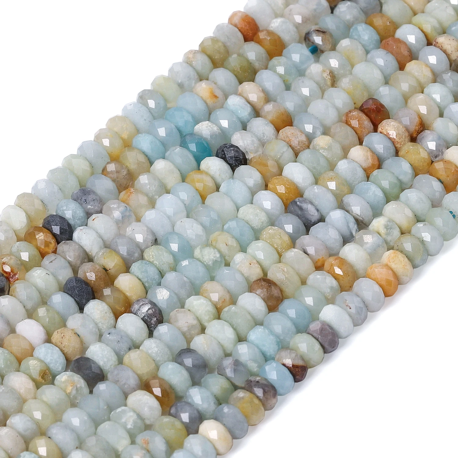 4x2mm Faceted Rondelle Colorful Amazonite Beads Natural Stone Abacus Spacer Beads For Jewelry Making Supplies DIY Bracelets 15''