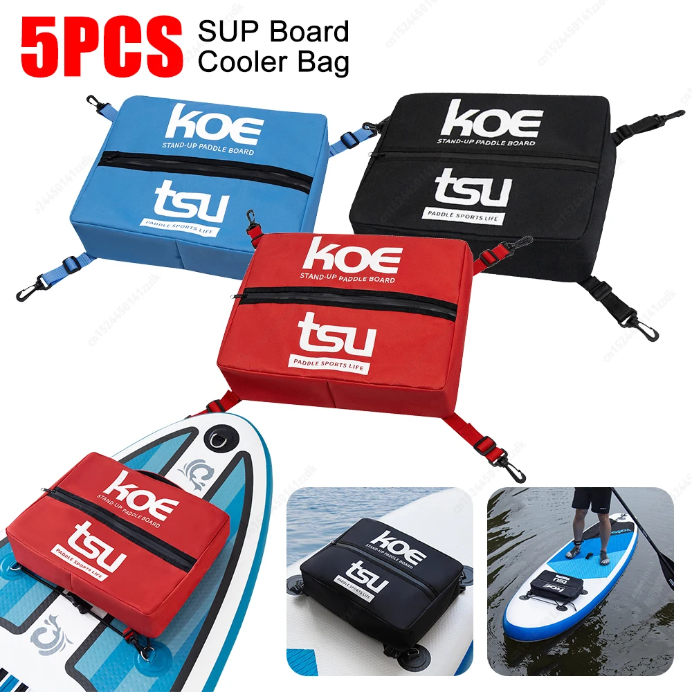 

1-5PCS Oxford Kayak Paddle Board Storage Bag Stand Up Deck Cooler Bag Adjustable Sealed Zipper Food Storage Bag Surf Accessories