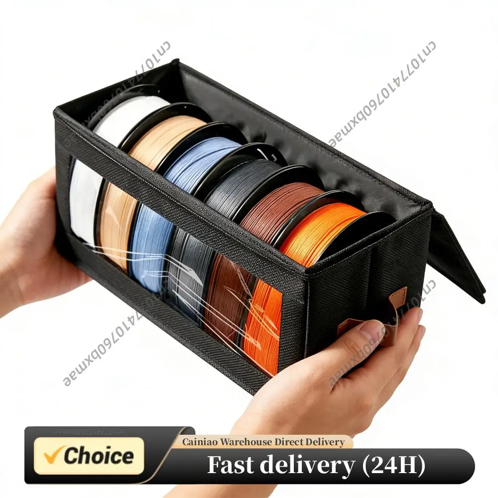3D Printer Filament Storage Bag Clear Window Foldable Dustproof Organizer for Spools Toys CD Storage Case 42x21x20.5CM Box