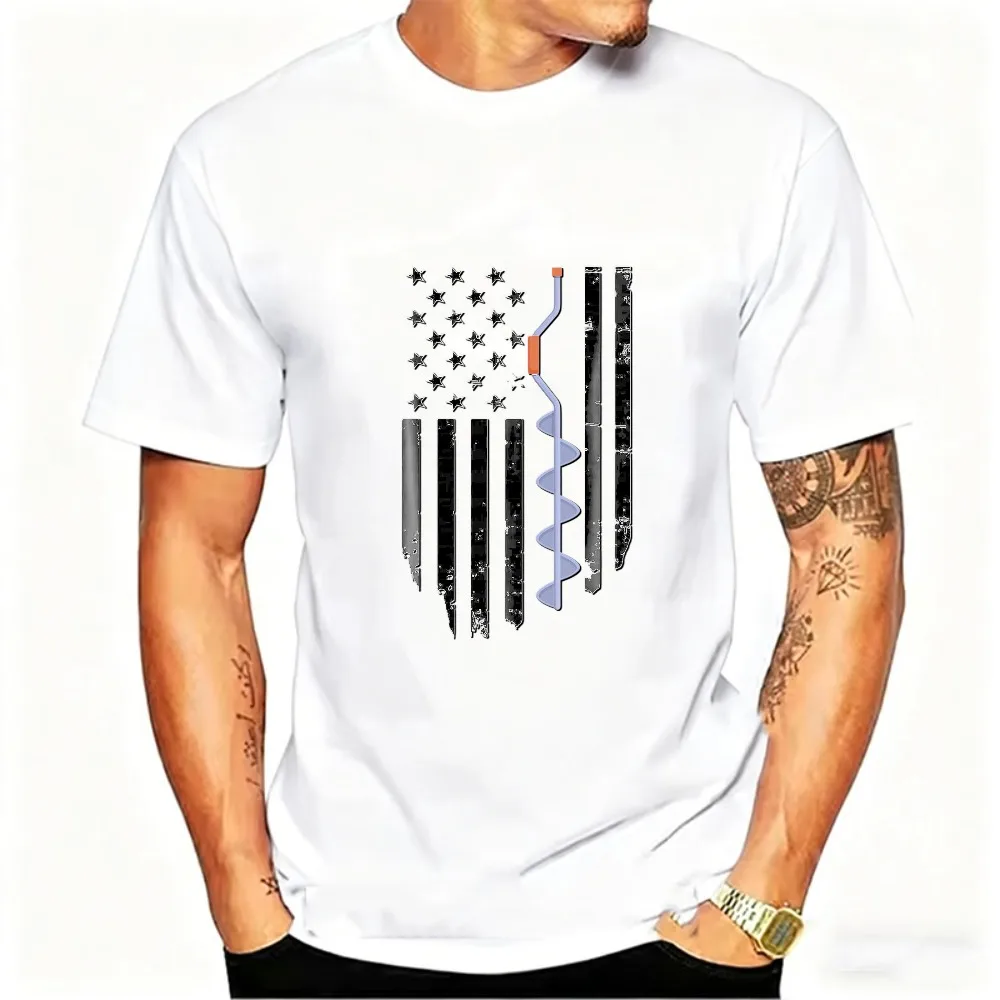 American Flag Bottle Opener Graphic T-Shirt Men Black Distressed USA Design Tee Short Sleeve Crew Neck Funny Gift Casual Vintage