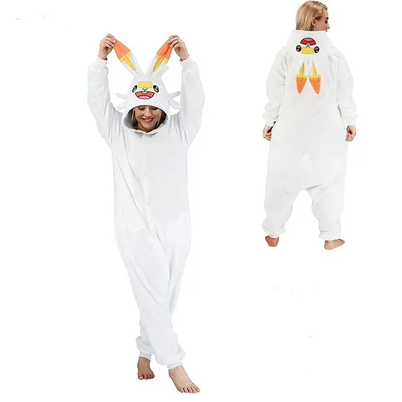 

TAKARA TOMY Rabbit Scorbunny Onesie Kigurumi Pajamas Anime Cosplay Costume Halloween Women Warm Homewear Birthday Gift