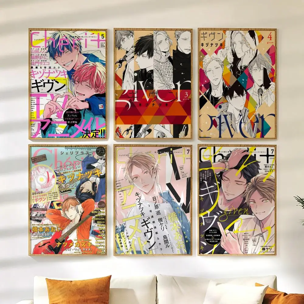 G-Given Yaoi Anime Poster Wall Stickers HD Painting Self Adhesive Art Decals for Bedroom Living Room Home Decor