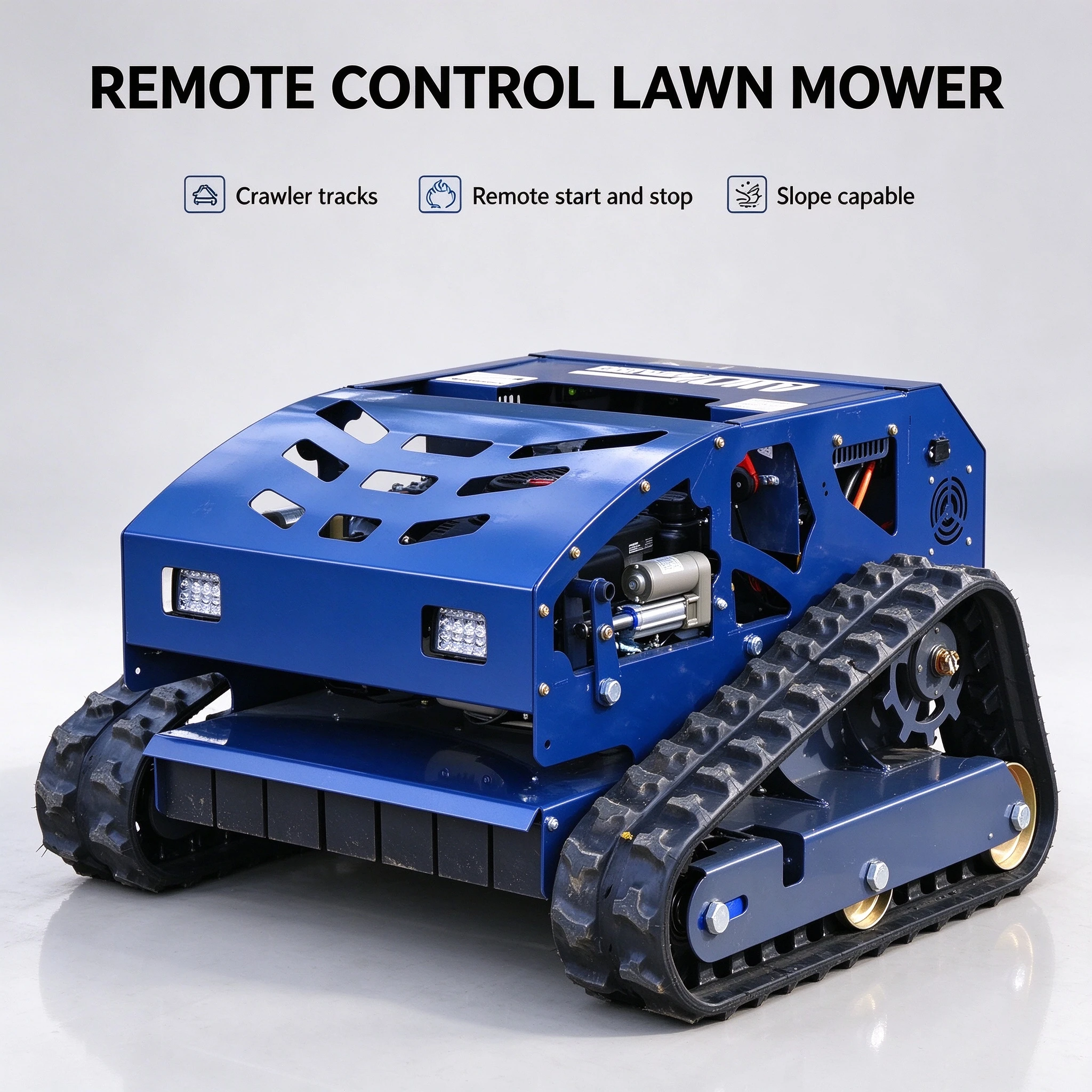 Customized Autonomous Radio Control Lawn Mower Petrol Crawler Flail Mower RC Self‑Propelled Garden Lawn Mower