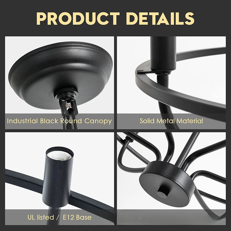 Living Room Coffee Table Ceiling Chandelier Pendant Modern Dining Room Decor Light Ring Light  Decoration Home Iron