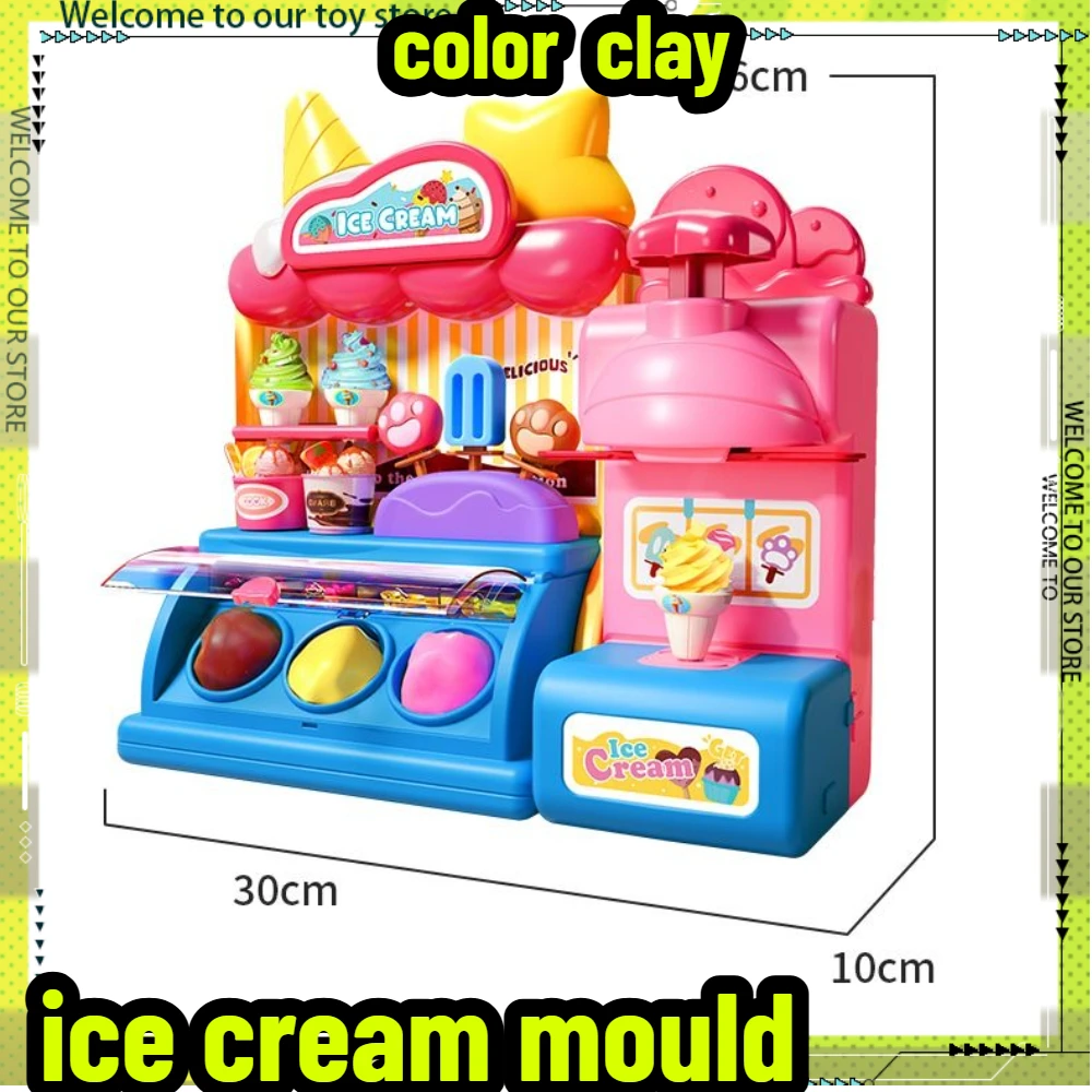 Ice Cream Mould Toy Set Simulation Pretend Play Soft Clay Gift Ice Cream DIY Handmade Fun Simulation Kit