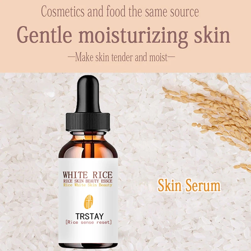 White Rice Whitening Serum Face Moisturizing Cream Shrink Pores Brighten Enzyme Anti Wrinkle Anti Aging Skin Care Essence