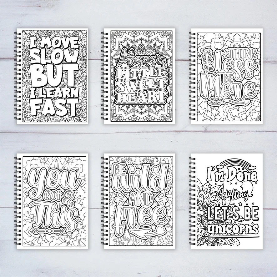 Adult Quotes Coloring Book - 8.3x 11.2 Inch 22 Page Coloring Book - Helps Reduce Stress and Ease Emotions