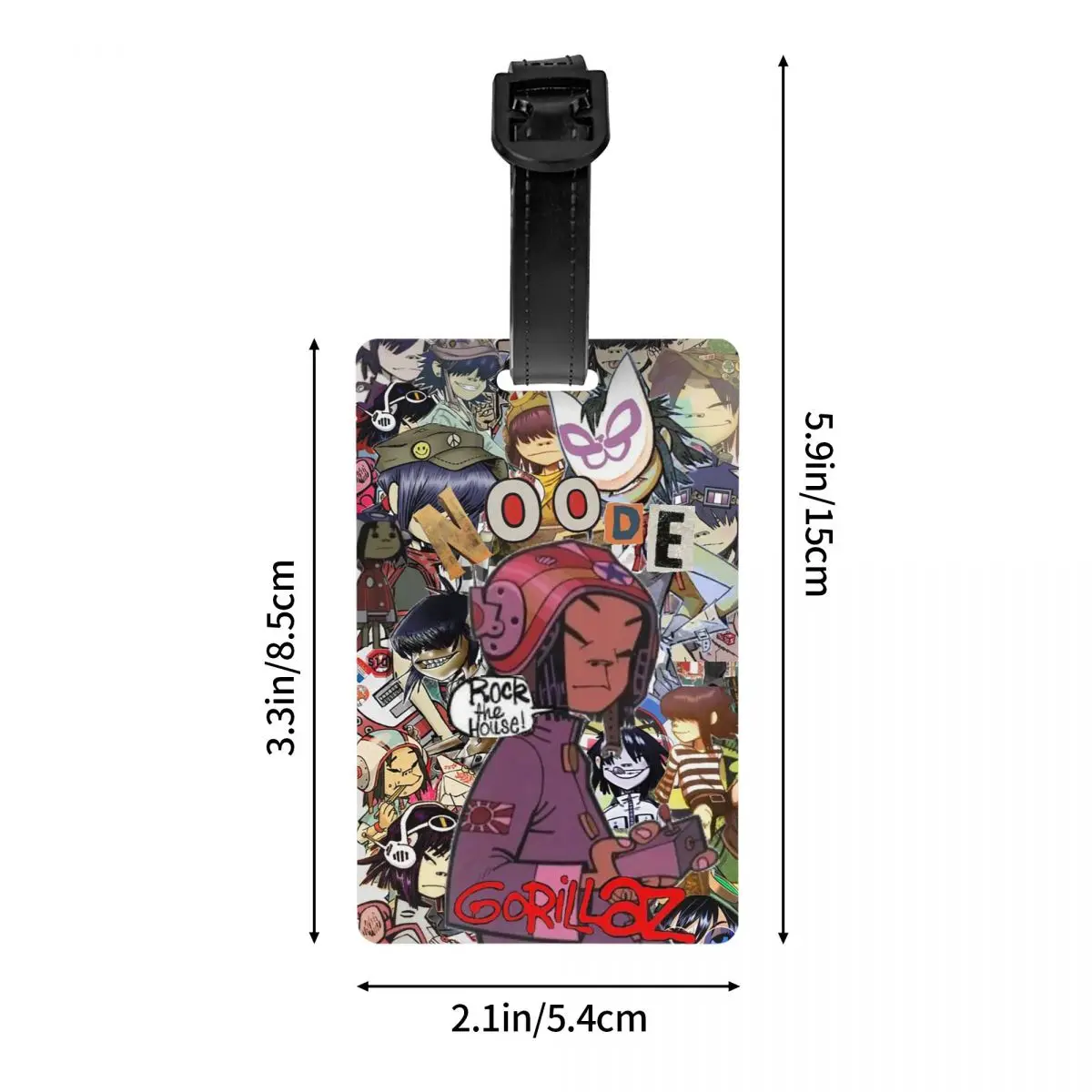 فرقة الموسيقى الغوريلاز علامات الأمتعة حقيبة الملحقات السفر المحمولة الأمتعة الصعود علامة التسمية حامل معرف اسم العنوان #4