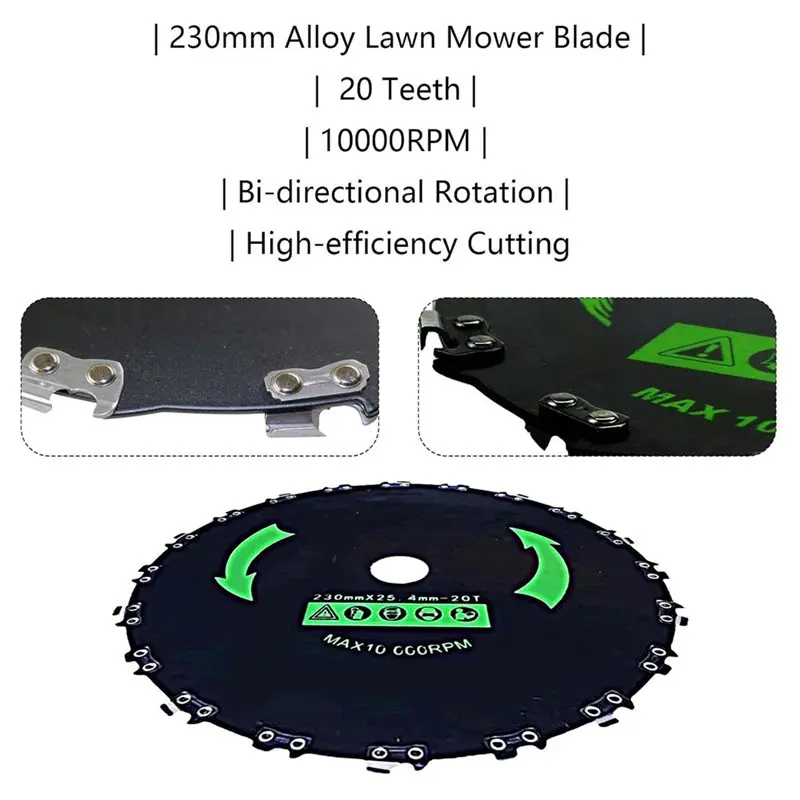 Hot Sale-Brush Cutter Blade Set(3 PCS), With Adapter Kit- 9