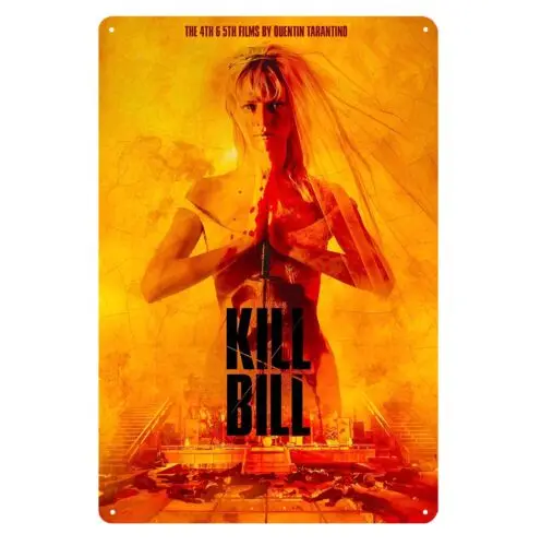 Kill Bill Uma Thurman Quentin Tarantino Movie Metal Poster Tin Sign 20x30cm  -aluminum