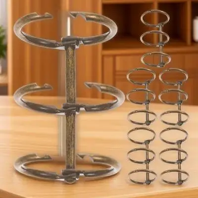 6pcs Metal Binder Rings Premium Alloy Three-Hole Segmented Snap For Office School Diy Notepad Scrapbook Stationery File