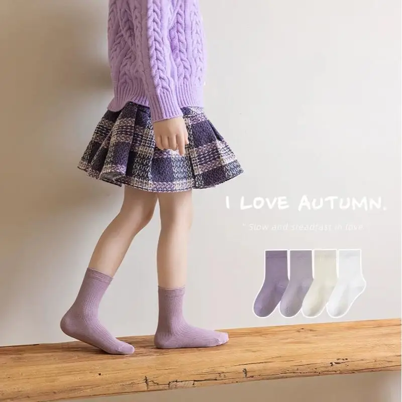Kawaii Children's Fashion Socks Girls Boys Spring Autumn New Cartoon Anime Cotton Socks Sweat Absorbing Breathable Lovel Socks