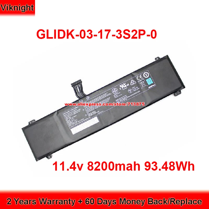 Battery GLIDK-03-17-3S2P-0  for  Getac BATRGLIDK3-6102 11.4V 8200mah 93.48Wh Li-Polymer Li-ion Rechargeable Battery Packs