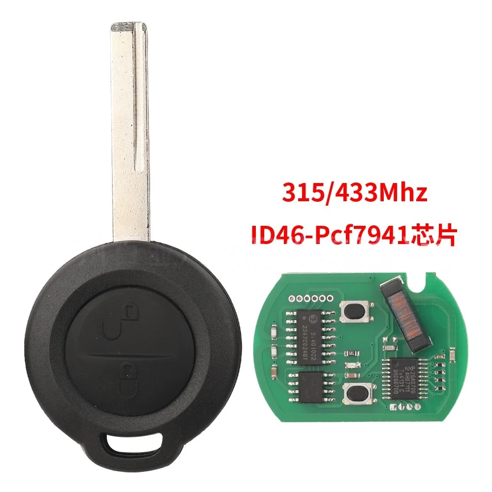 

Подходит для Mitsubishi, 2-клавишный пульт дистанционного управления, автомобильный ключ ID46, чип Pcf7941, частота 315, частота 433, частота
