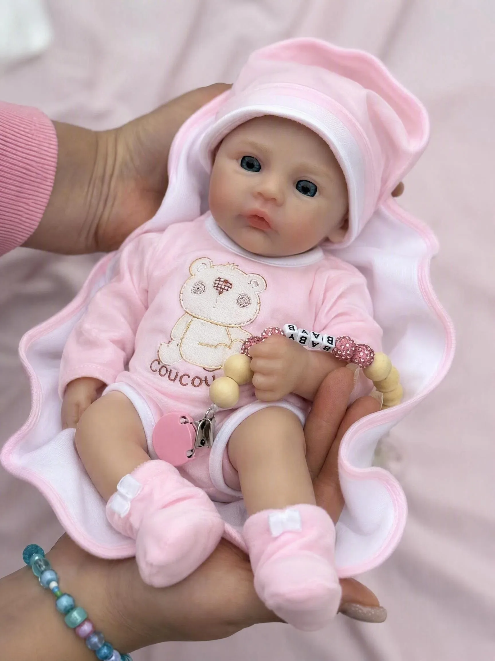 NPK 16inch Full Solid Silicone Flexible Elastic Super Soft Cute Meadow Mouth Can Open Squish Silicone Lifelike Reborn Bebe Doll