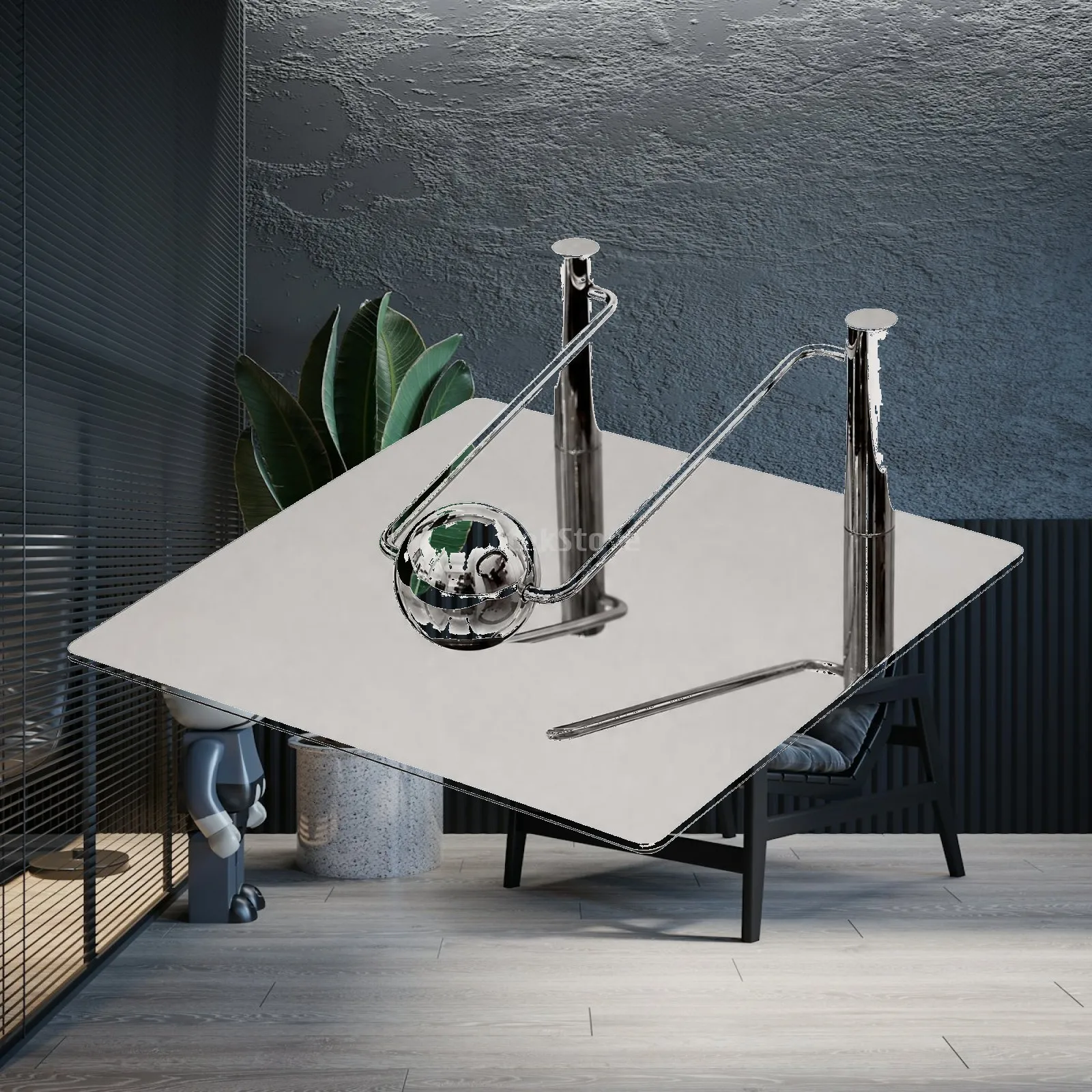 Stainless Steel Tabletop Tissue Holder Rust-Proof Square Tissue Holder with Retaining Bar Compact Wipe-Clean