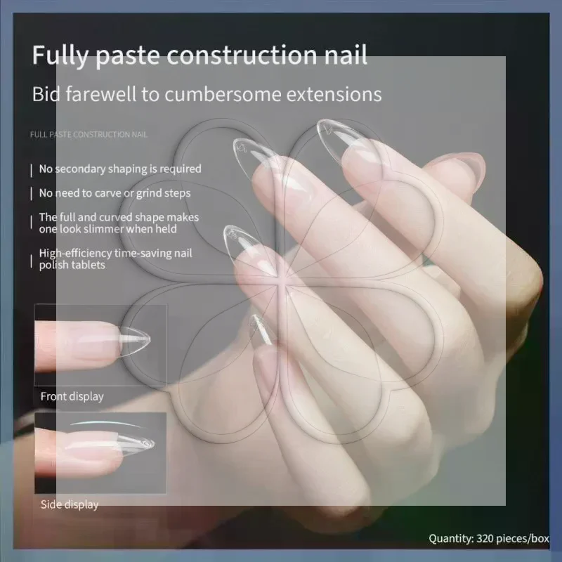 Transparent High-Quality Shaping Nail Stickers Seamless Extension Short Almond Square Medium Trapezoid Short Elliptical Nails