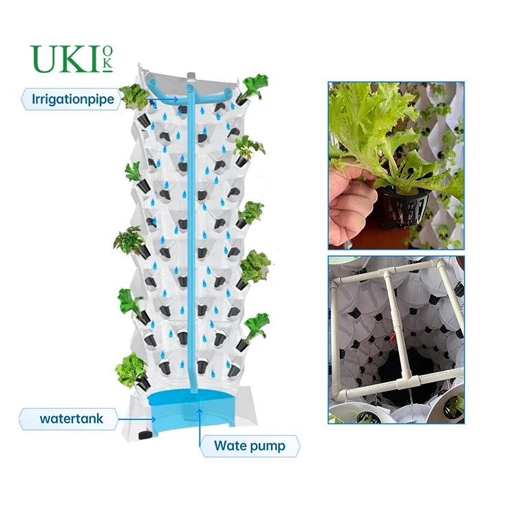 Commercial Indoor Aeroponic Vertical Farm Hydroponic Plant Garden Tower Grow System Kit For Sale