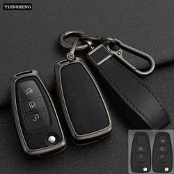 Zinc Alloy + Silicone Car Key Case Cover for Ford Fiesta Ranger C-Max S-Max Focus 3 4 Galaxy Mondeo Transit Tourneo Custom MK4
