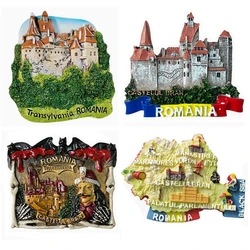 Bran Castle, Romania Handmade Painted 3D Fridge Magnets Tourism Souvenirs Refrigerator Magnetic Stickers